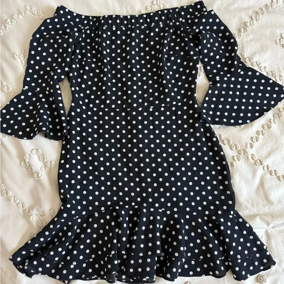 Topshop | Dresses | Topshop Black And White Polka Dot Dress | Poshmark